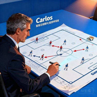 首席足球顾问Carlos,前西甲球探,分析战术